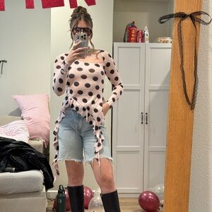 Polka Dot Asymmetrical Top